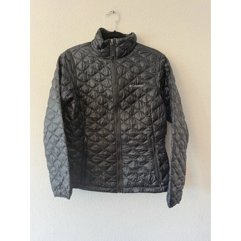 COLUMBIA Women's  Sz‎ Small WHITE PINE THERMAL COIL WATERPROOF QUILTED  BLACK